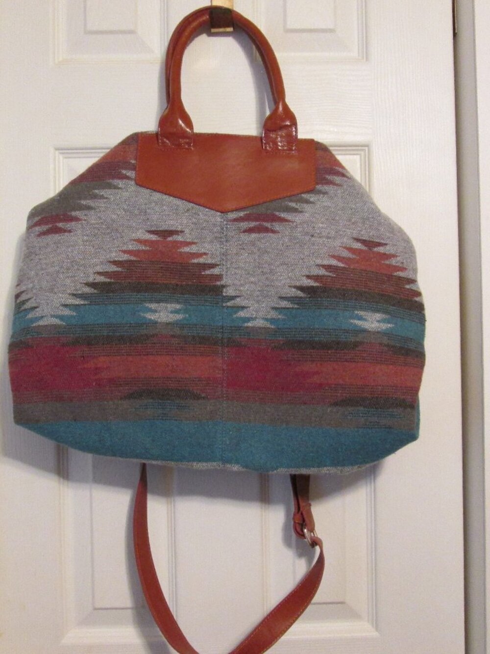 Sole Society Women's Tote/Purse in Aztec Print with Faux Leather Strap and Trim